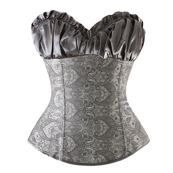 

Women' Lace Up Boned Bustier Top Wedding Bridal Corset Dress Waist Trainer Gothic Steampunk Overbust Brocade Plus Size S-6XL