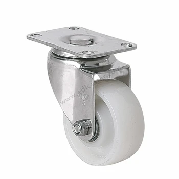 

1PC EDL Medium 3 Inch Stainless Steel Casters Wheels 150Kg Nylon Wheels Castors Plate Bearing Swivel Roll Industrial for trolley