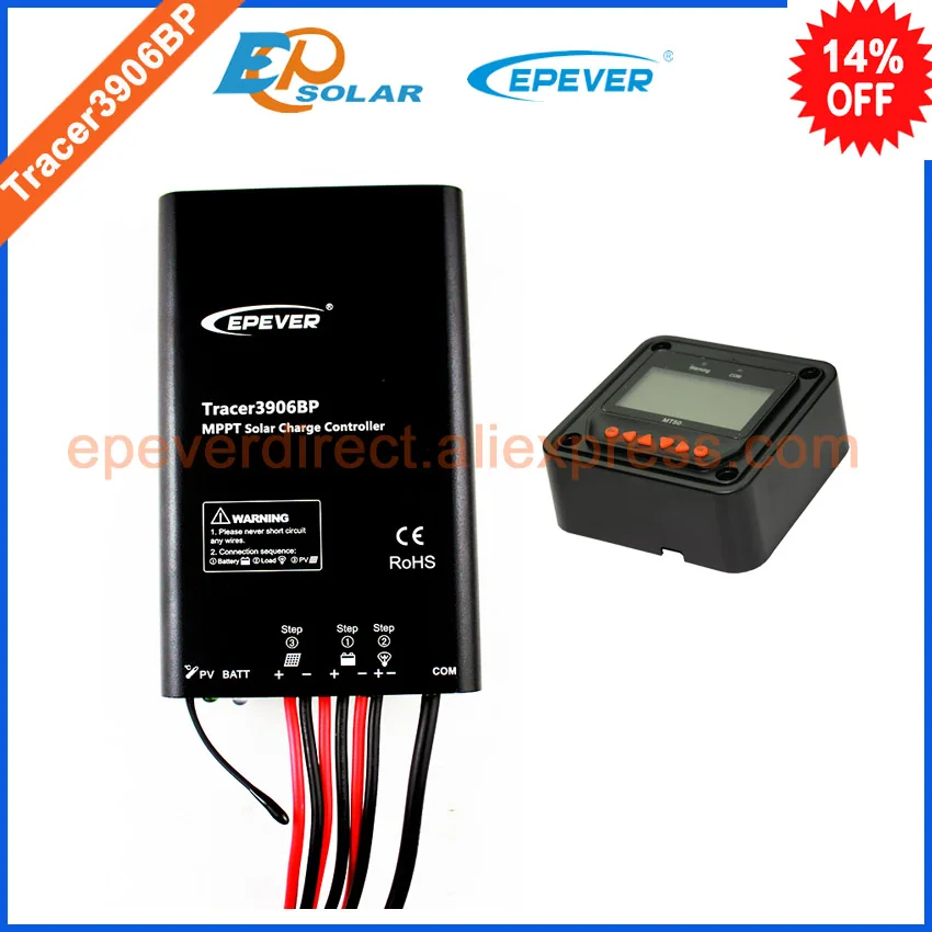 

24v 15amp Solar battery controller MPPT EPsolar Tracer3906BP tracking series with remote meter MT50 not modify lithium battery
