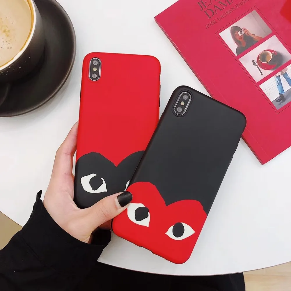 

CDG Play Comme des Garcons Phone cover case for iphone Xs Max XR X 10 7 8 6 6s plus Fashion Loving soft silicone coque fundas