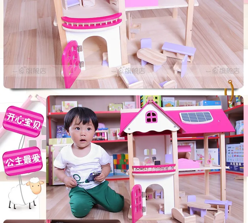 Детский игровой дом DIY игрушка деревянная вилла дом модель дома подарок для девочки, на 6 лет выше