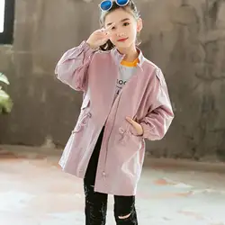 Куртки для девочек с мультяшным принтом, ветровка для маленьких девочек, Весенняя детская верхняя одежда с длинными рукавами, одежда для
