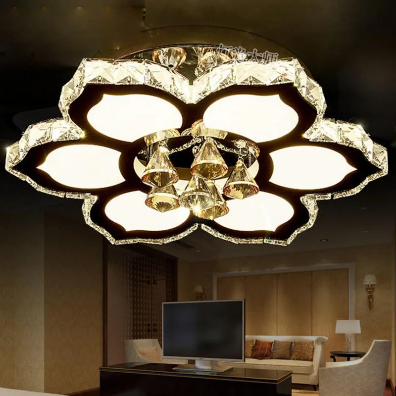 

led modern minimalist bedroom living room ceiling lamp round Nordic creative lighting crystal ceiling lamp LED lighting fixture