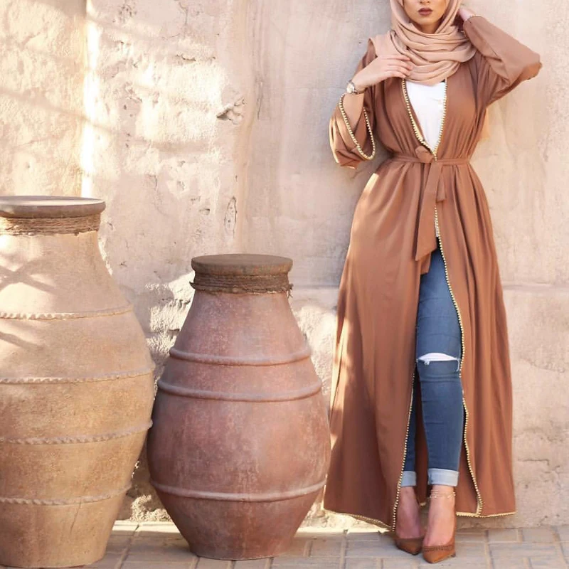 Абаи s для Женский Восточный халат Абаи Дубай Ислам жемчуг мусульманские кимоно кардиган платье хиджаб Восточный халат из марокена