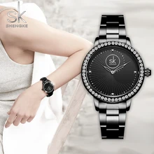 Shengke Лидирующий бренд, роскошные женские часы, стразы, модные женские часы из нержавеющей стали, женские часы, Reloj Mujer