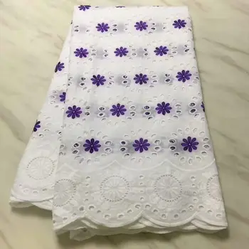 

High Quality Swiss Voile Laces Switzerland Cotton African Dry Cotton Lace Fabric White Hollow Out Nigerian Voile Lace 5Yards