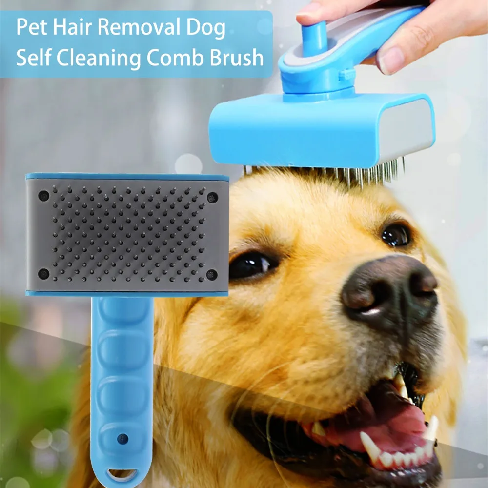 Pet Hair Removal Dog Self Cleaning Comb Brush Pet Hair Comb Self cleaning Massage Comb Stainless