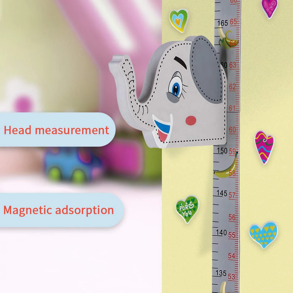 3D мультфильм лиса слон Фламинго дети Магнитная высота линейка съемные измерительные наклейки