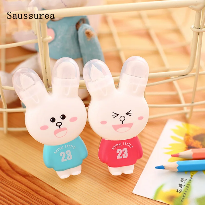 

1pc Kawaii Correction Tape Cartoon Rabbit Correction Concealer Tape With Double Eraser Office School Supplies Cute Stationery