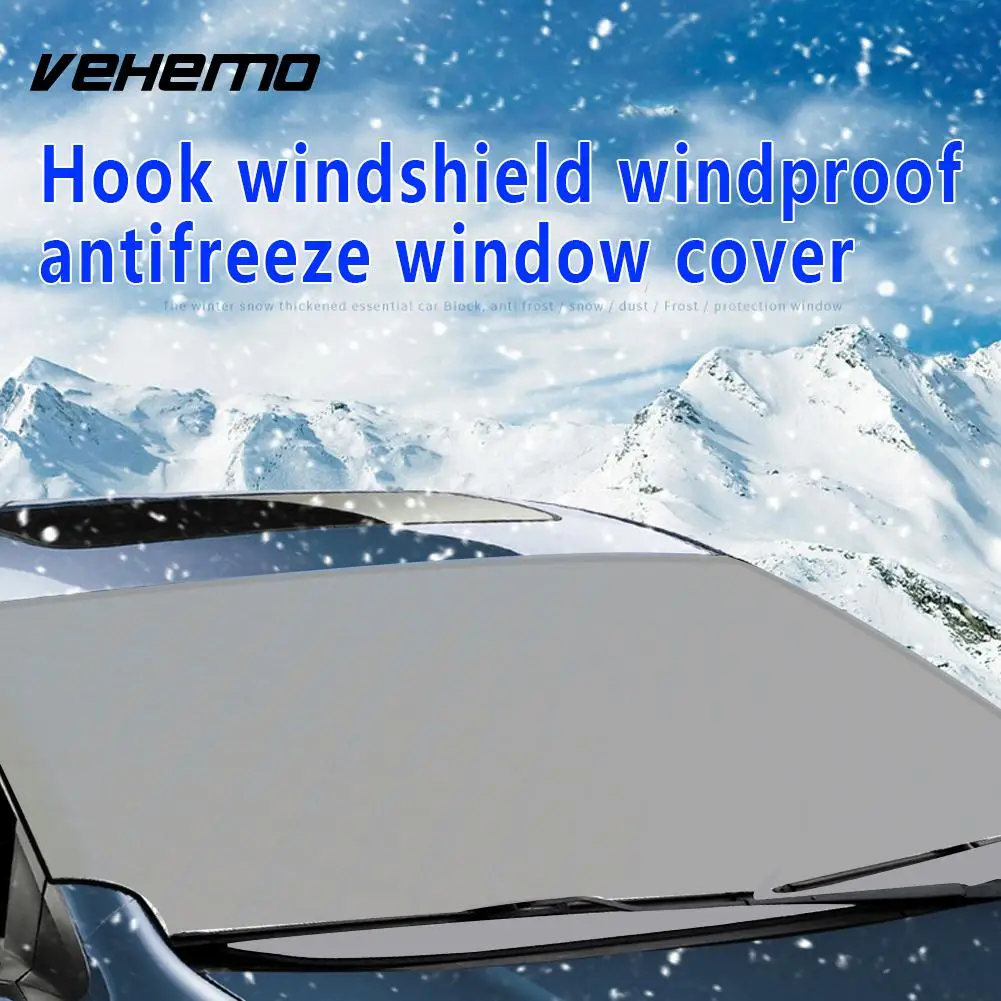 

Vehemo Gray Hook-Up Windshield Cover Windscreen Cover Car Styling Window Frostproof Durable Exterior