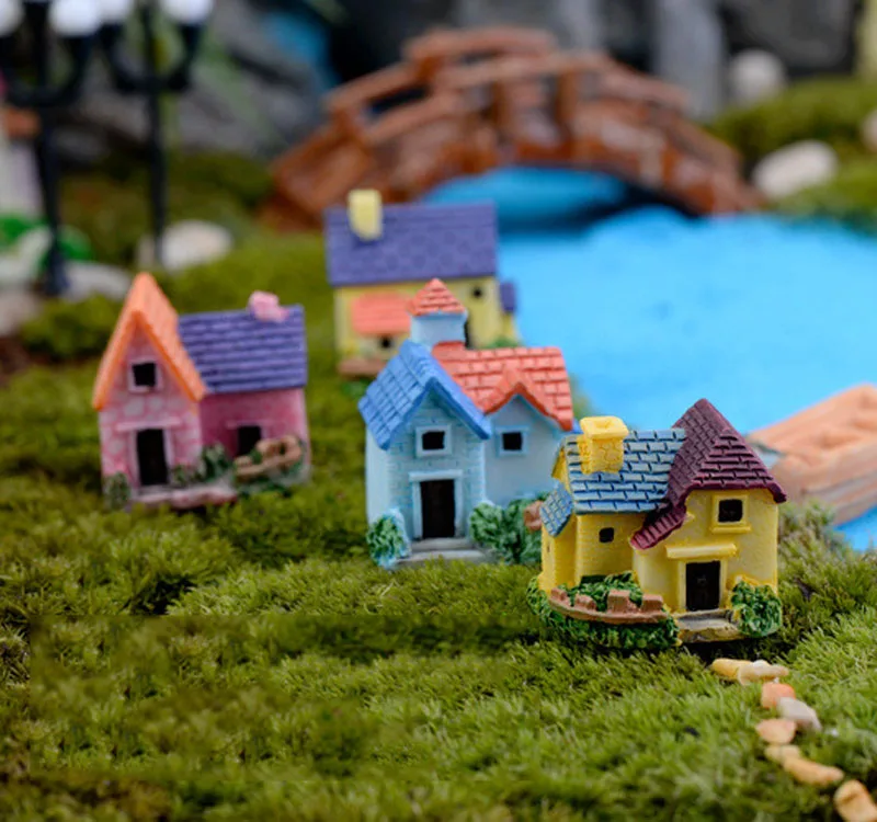 5Pcs miniatura Dollhouse Bonsai mestiere di DIY Fairy Garden europea Villa 