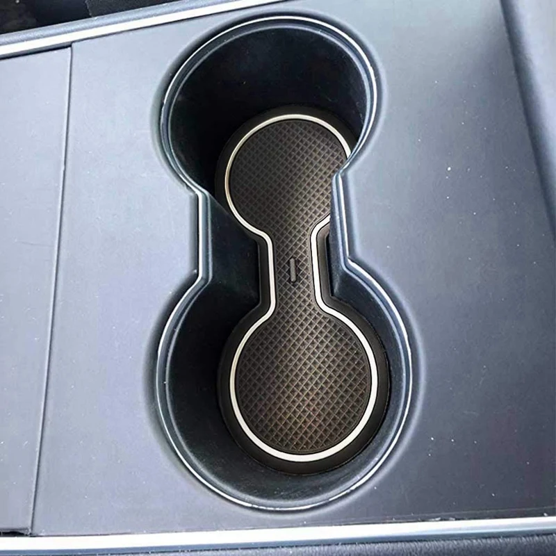 Подстаканник вкладыш для Tesla Модель 3, вкладыш из нержавеющей стали аксессуары центральной консоли коврики черной отделкой для Тесла модель 3 доступ к машине