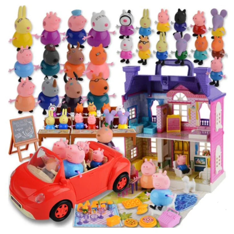 

Fashion Original Peppa Pig Doll Family Complete Series Roles Educational For Kids Action Figure Model Children Best Gifts