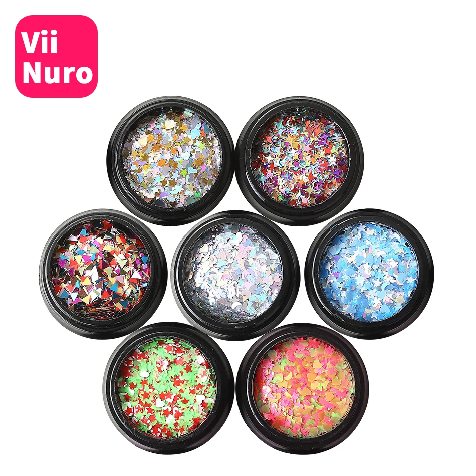 

ViiNuro Mixed 3D Nail Jewelry Stars Nail Art Decorations For Glitter Decoration Flat Heart Shape Nails Accessories For Design