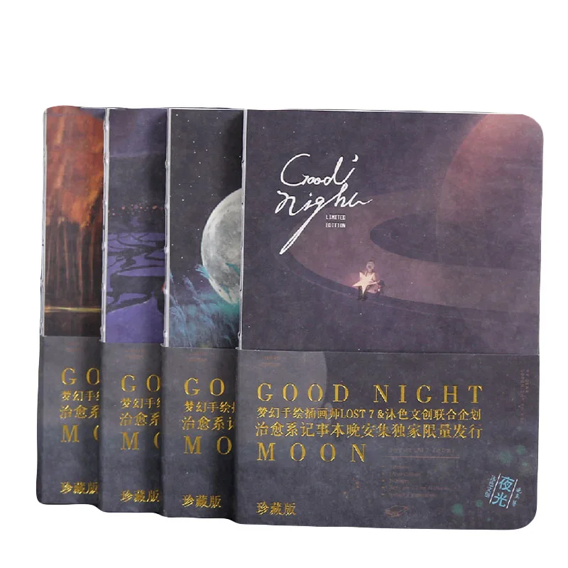 

Creative Luminous Moon Pattern Notebook 164 Sheets Fashion Good Night Business Office Gift Notepad Daily Memos Notebook
