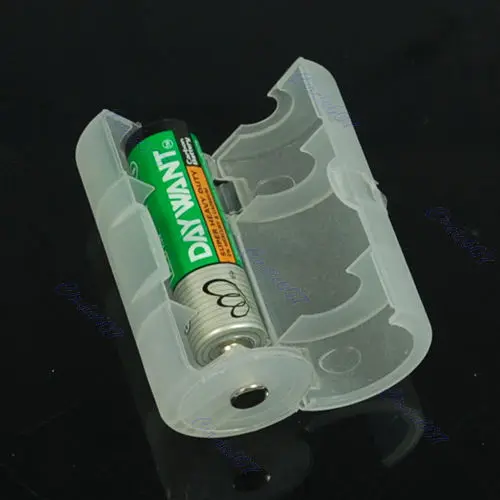 

Hot Sell 1pcs AA to D Size Battery Adaptor Holder Case Converter plastic