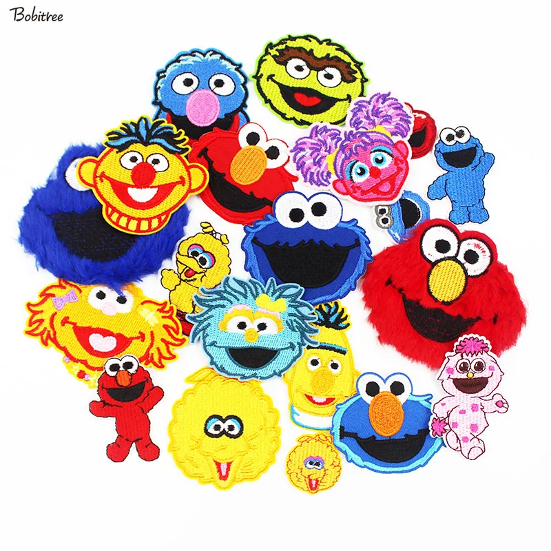 

Cartoon Cute Sesame Street Patch Iron on Embroidered Sewing Badges Motif Applique For Kids Clothing DIY Patchwork