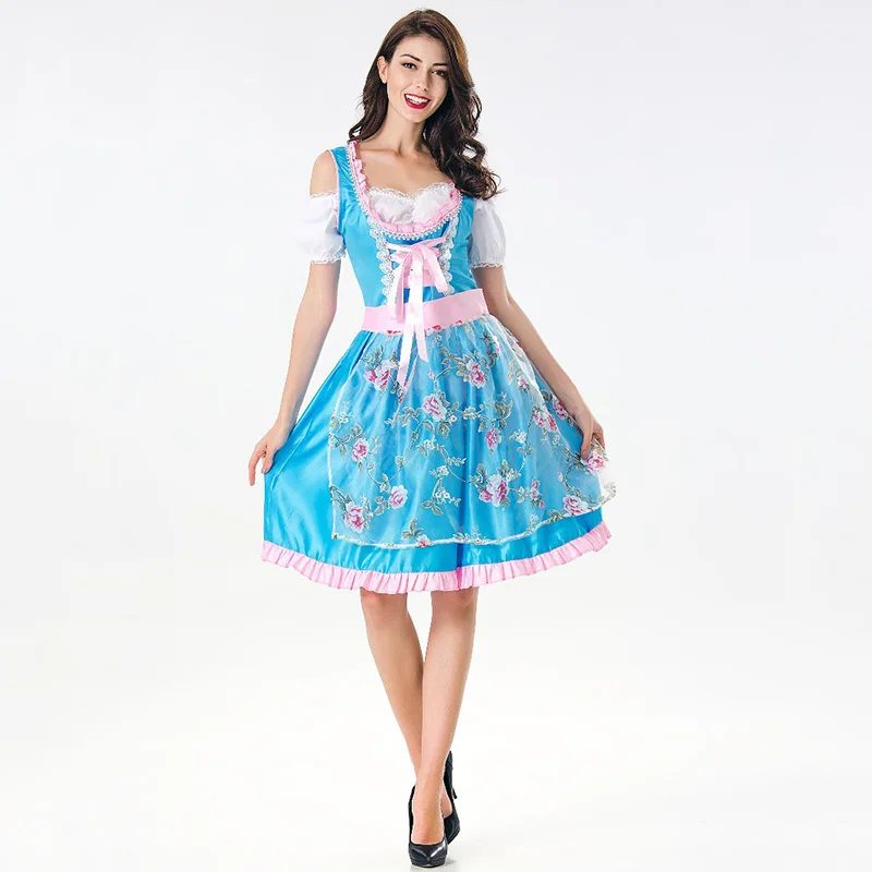 Bavarian Dirndl Платье Октоберфест пивной девушка костюм карнавальные игры Косплей сексуальный наряд горничной Необычные костюмы на Хэллоуин для женщин