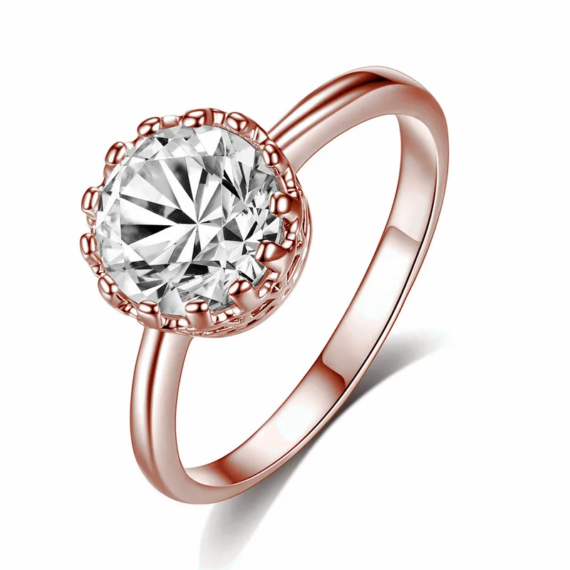 H: HYDE большая акция золотой цвет SWA элемент австрийский кристалл обручальные кольца anillos mujer - Цвет основного камня: Rose Gold