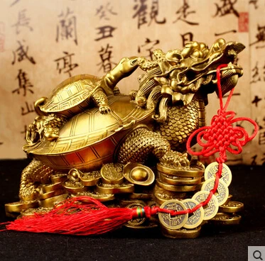 

SCY 16504+++Feng Shui light copper leading turtle Mother Dragon Turtle ornaments gossip fortune prosperous
