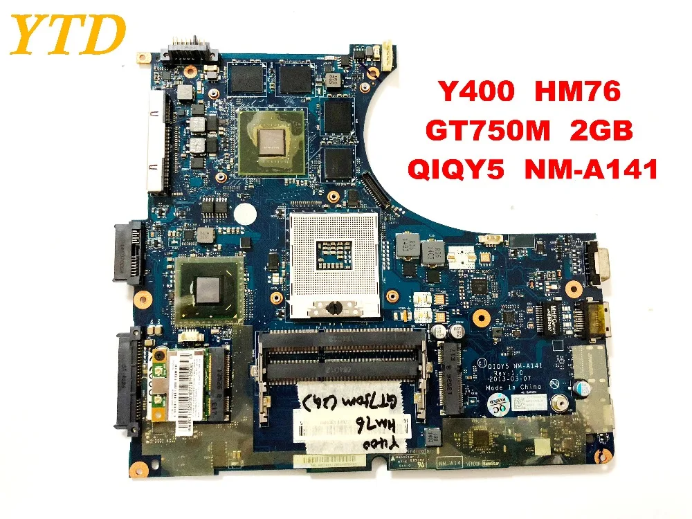 Оригинальный Для Lenovo Y400 Материнская плата ноутбука HM76 GT750M 2 Гб QIQY5 NM-A141 испытанное