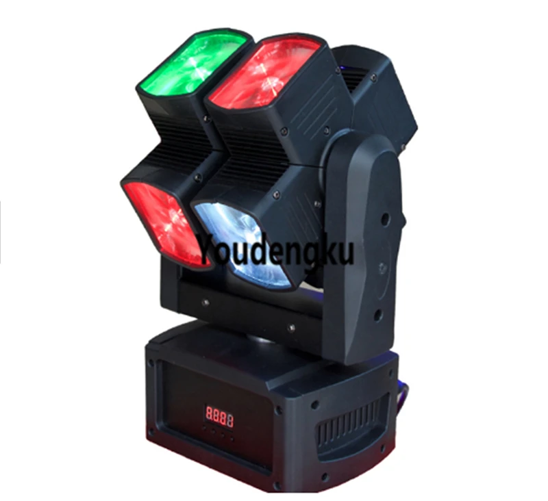 8*10 Вт led rgbw 4 в 1 неостанавливающийся вращающийся прожектор с двойной вращающейся