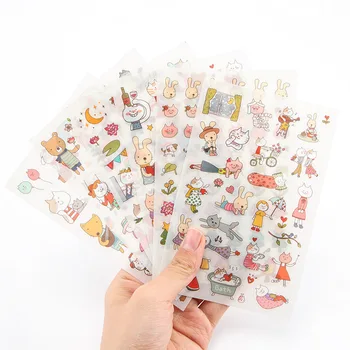 

6PCS New Lovely Miss Cat Diary Decorative Planner DIY Diary Scrapbooking Phone Index Seal Stickers