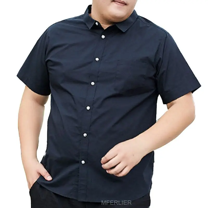 Летняя мужская рубашка 5XL 6XL 7XL 8XL 9XL 10XL вес 160 кг деловой с короткими рукавами плюс размер рубашки; 2 цвета