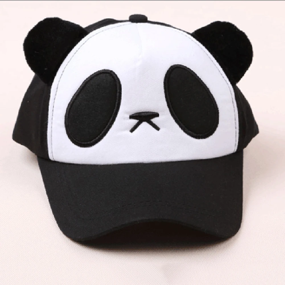 

2019 Children Adult Panda Pattern Cartoon Cotton Baseball Cap Breathable Adjustable Velcro Sports Outdoor Sun Visor Mesh Hats