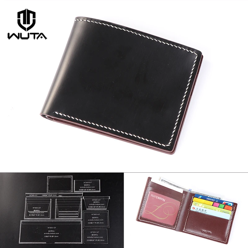 

WUTA 820 Acrylic Leather Template Leathercraft Pattern Set Model for Making Unisex Wallet DIY Gift By Yourself