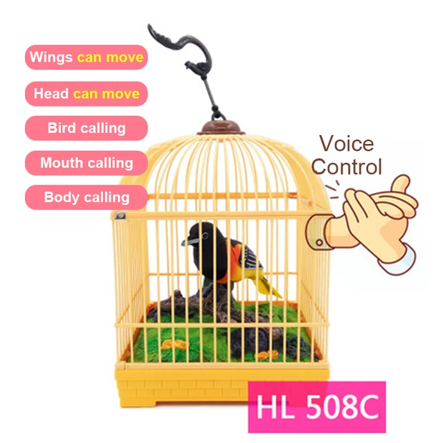 Pet Bird Toy Talking Bird Family Pet Bird Pet Bird Cage Electric Voice Control for Children's Birthday Gifts 4