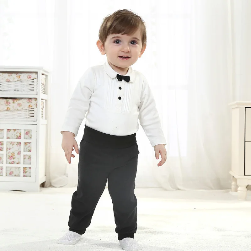 Baby Toddler Kids Boys Cotton Long Sleeve Romper+pants 2pcs Infant Layette Clothing Sets Infant