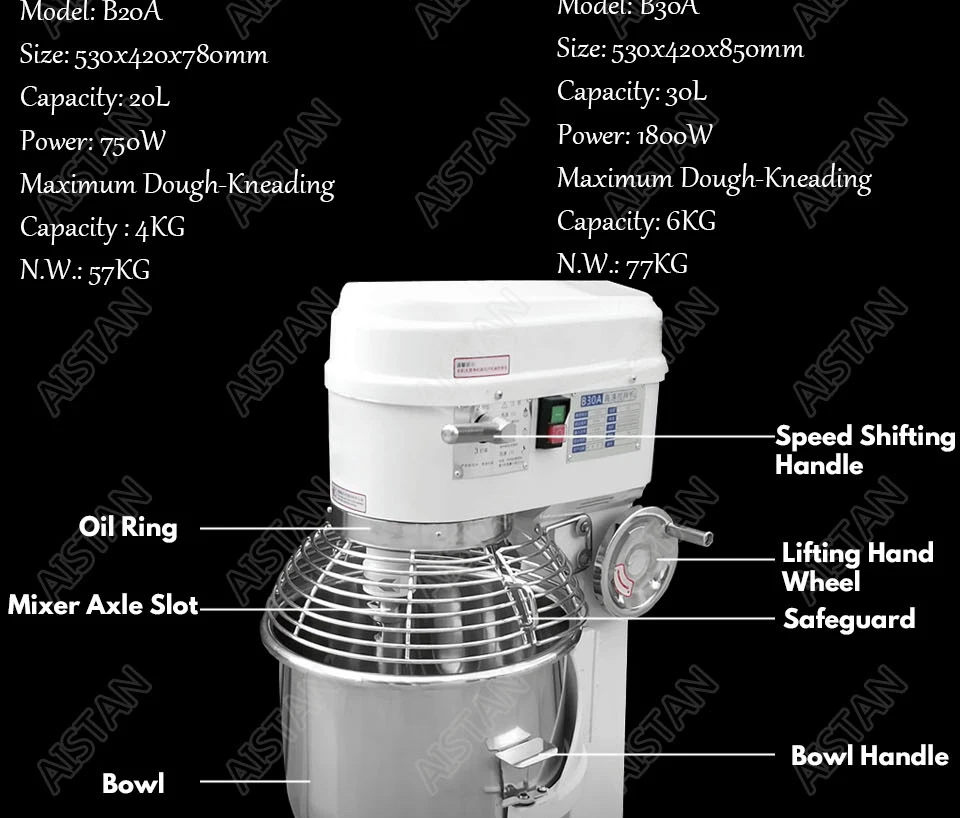 2020 B20A/B30A Commercial Electric 20L/30L Food Mixer Mixer