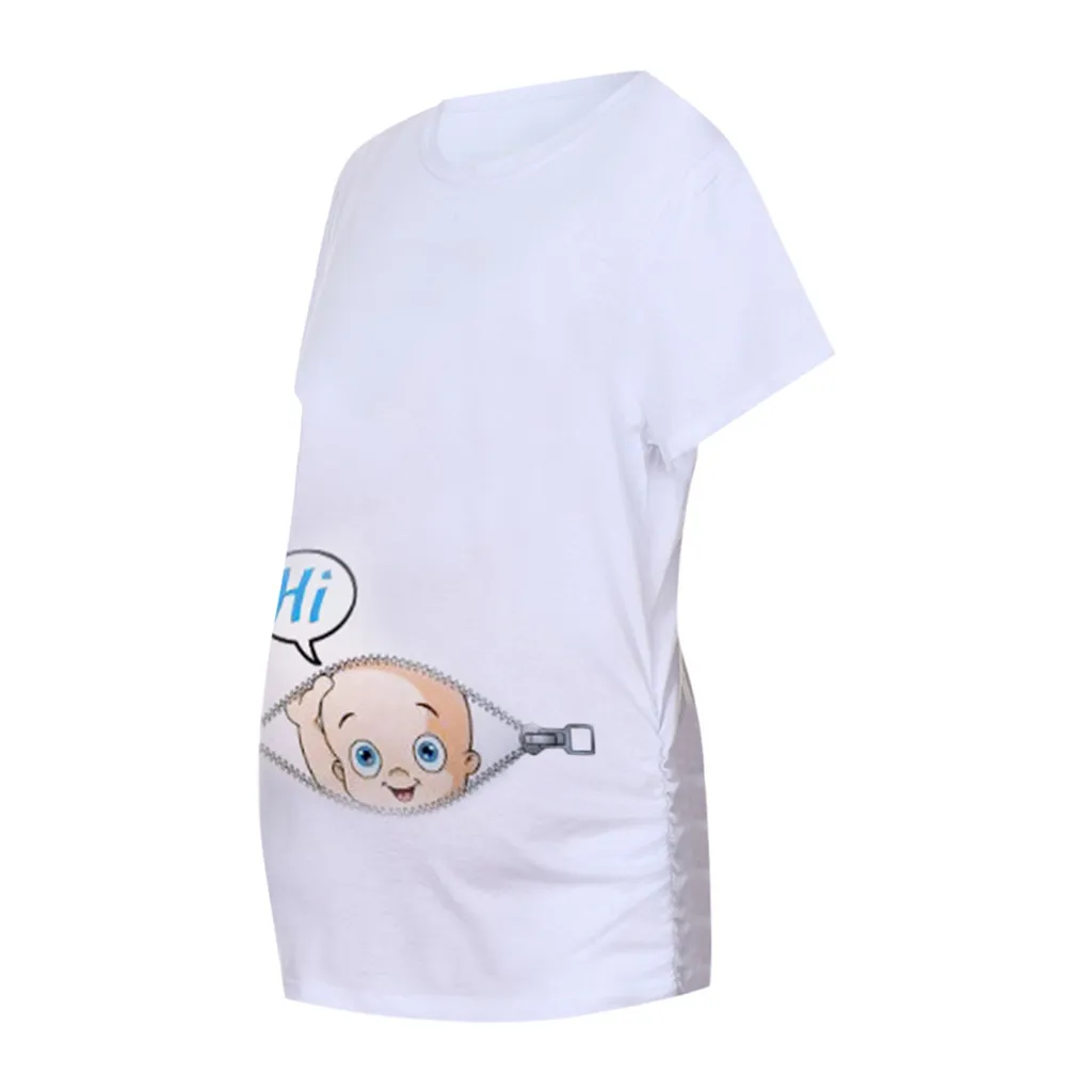 Женская рубашка для беременных с коротким рукавом и мультяшным принтом в виде букв; топы; футболка; Одежда для беременных; ropa verano mujer6.518gg