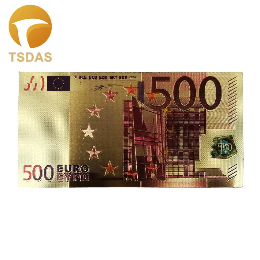 

NEW & Colorful Euro Banknotes 10pcs/lot 500 EUR Gold Foil Banknote For Collection and Gifts
