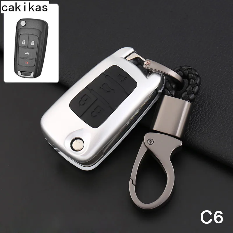 ABS+ Силиконовый Брелок чехол Кожа Наклейка Защищенный для Chevrolet Equinox Camaro Aveo Impala Gmc Terrain 4 кнопки - Название цвета: C6