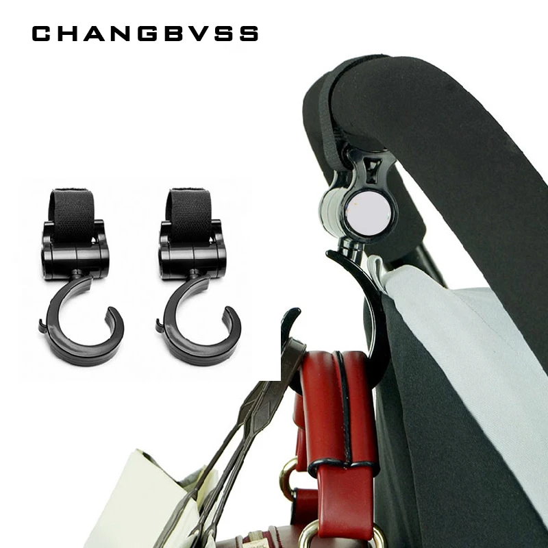 2 Pcs/lot Super Bearing Baby Stroller Hook 360 Swivel Hanger Hook For Stroller Accessories