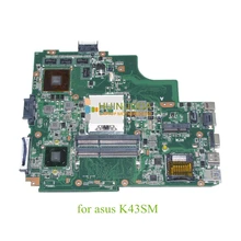 Материнской платы ноутбука для asus k43sj k43sv a43s x43s k43sm основная плата hm65 ddr3 geforce gt630m