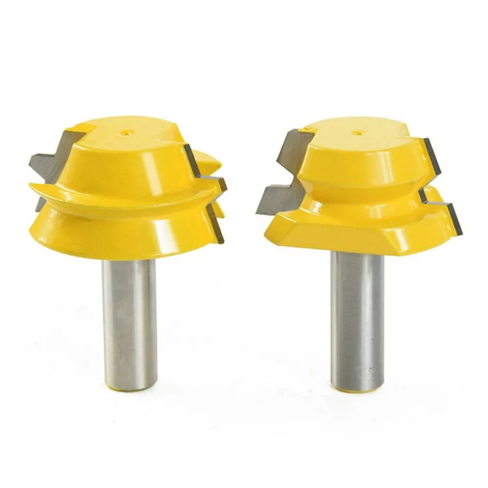 

2pcs 1/2" Shank Hard Alloy Woodworking Cutter Trimming Set Octahedral Milling Cutter Router Bit Wood Cutting Tool hand tools