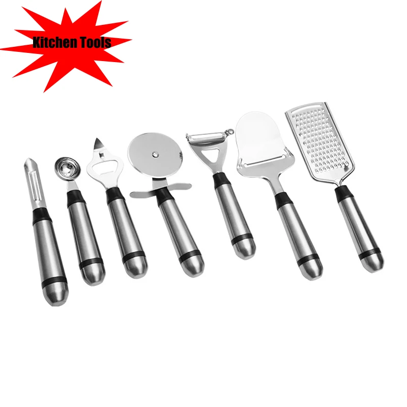 

Stainless Steel Cooking Tools pizza cutter Knife Drain Shovel Cheese Planer Bottle Opener Cooking Utensils Kitchen Accessories