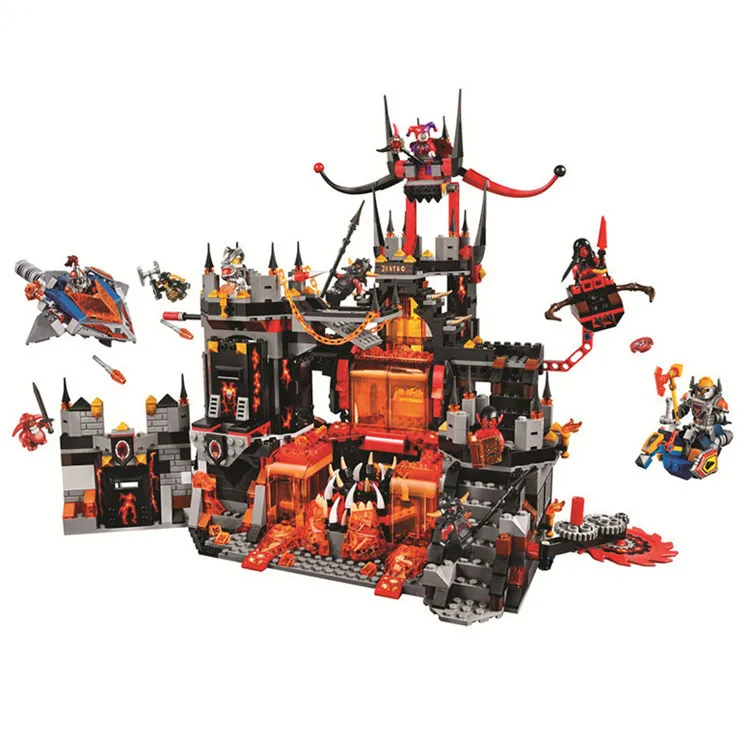 

10521 Nexus Chevaliers Chevaliers Axl Jestros Volcano Lair Combinaison Marvel Modele Building Block Compatible 70323 briques