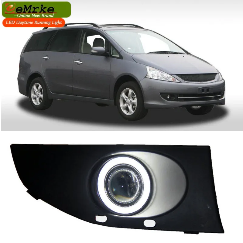 

eeMrke LED Daytime Running Lights For Mitsubishi Grandis COB Angel Eye DRL Halogen H11 55W Fog Light