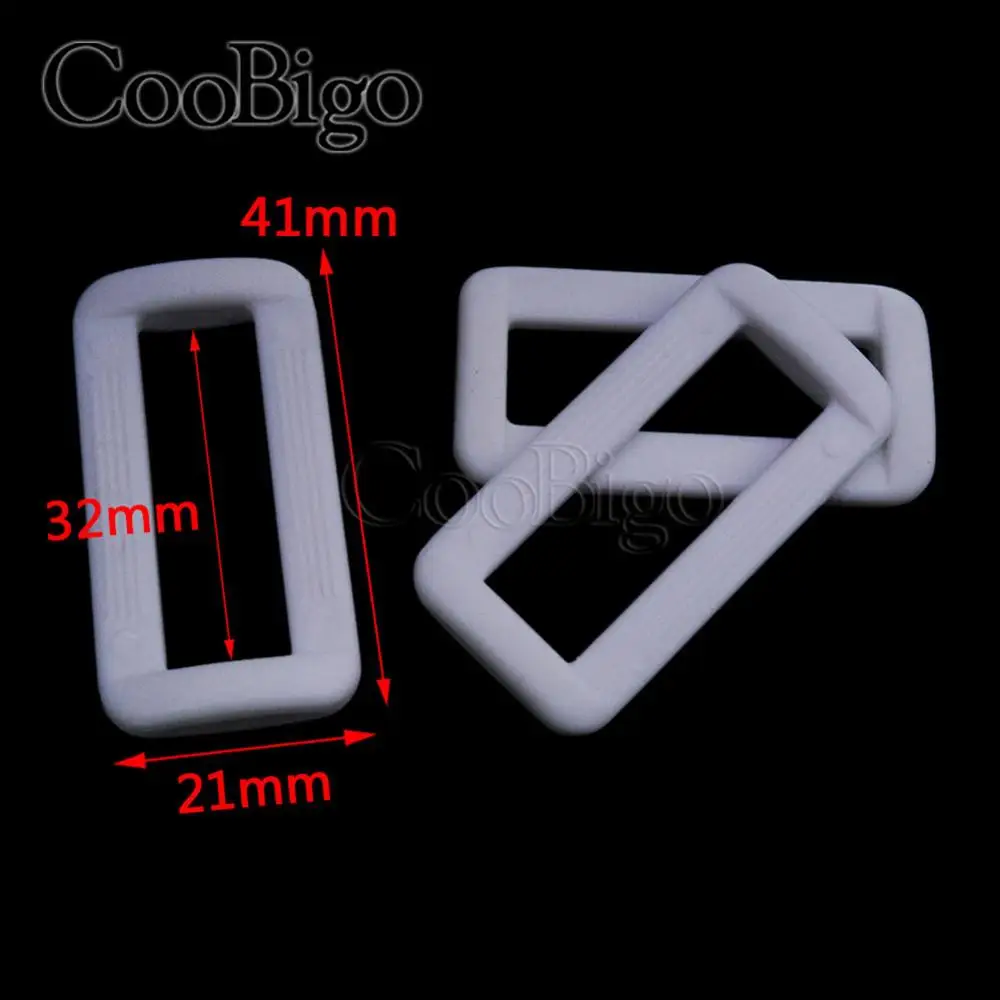 Webbing 32mm White 500 шт. 3/" 1" 1-1/4» 1-1/2» " сторонний релиз пряжки петли Looploc Пластик прямоугольник рюкзак с кольцами ремень сумка Запчасти аксессуары - Цвет: Webbing 32mm White