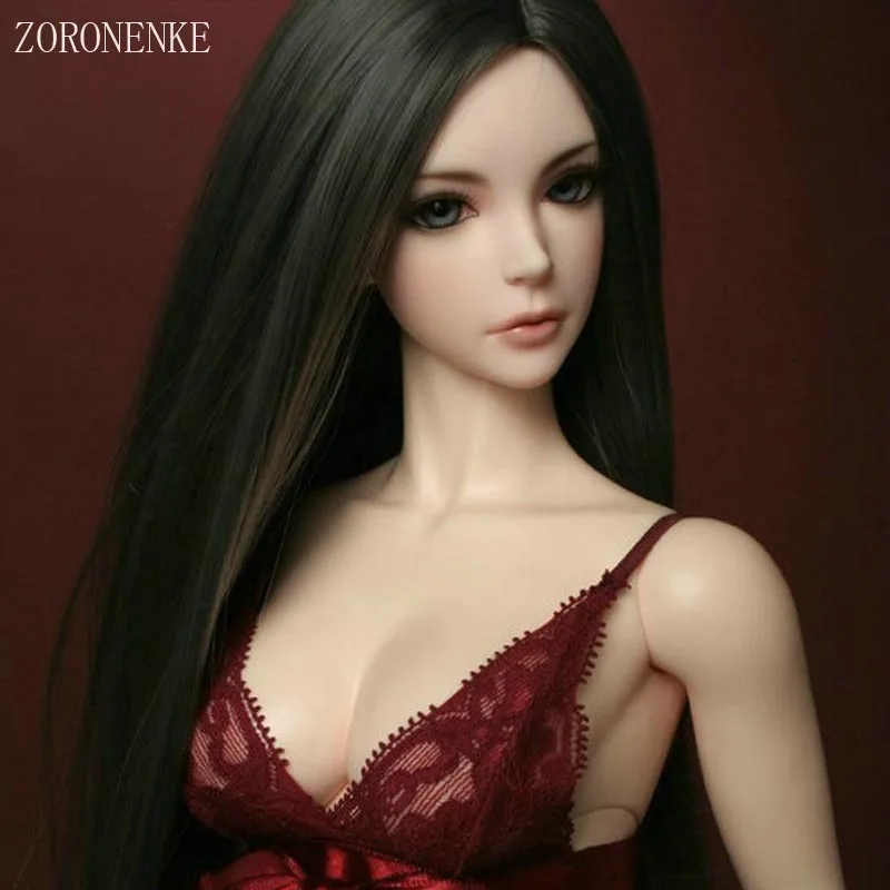 Парик для куклы Bjd SD 1/3 1/4 1/6 1/8 1/12 модный черный длинный прямой высокотемпературный
