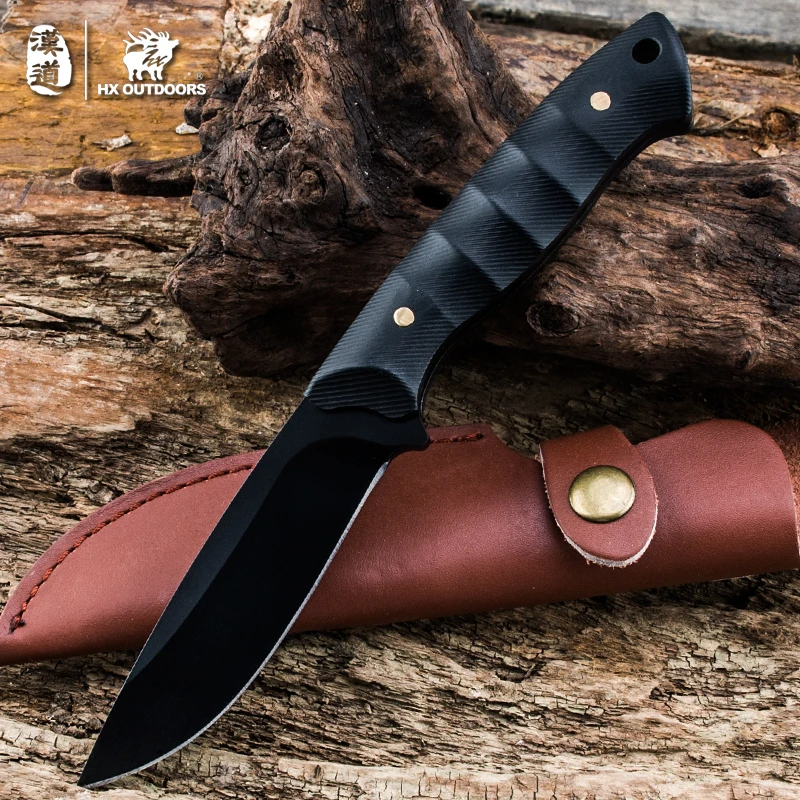 HX OUTDOORS hunting knife black blade saber tactical fixed knife Camping army Survival Gear