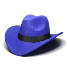 Ретро родитель-ребенок Женщины Мужчины/ребенок шерсть широкими полями Ковбой Западный шляпа пастушка котелок Кепка черный бант резинка с тесьмой(57/54 см