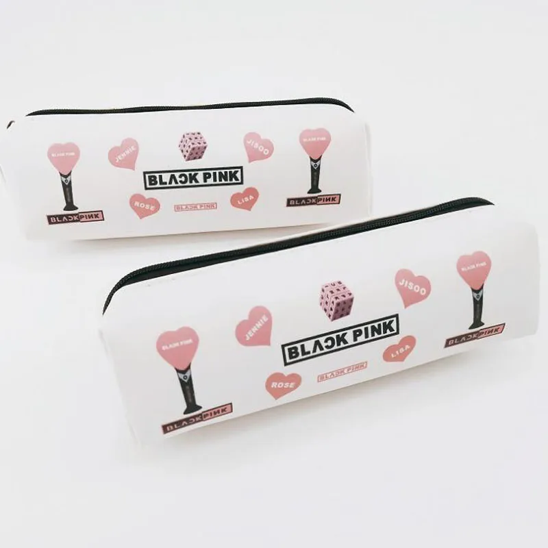 

1 Pcs Kawaii Cartoon Kpop BLACKPINK PU Pencil Case Storage Organizer Pen Bag Fans Stationery Gifts
