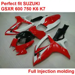 Новый motrcycle обтекатель комплект для SUZUKI GSXR600 K7 06 07 красный белый черный инъекции обтекатели комплект GSXR750 K6 2006 2007 iy99