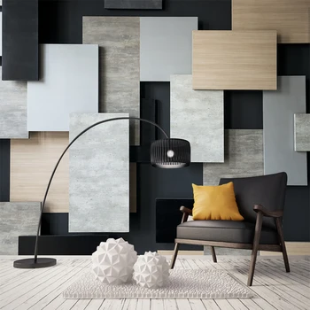

Superposition Of Rectangular Blocks Custom Modern Wallpaper The New Abstract Geometric Figure Wall Mural Wallpaper YBZ150