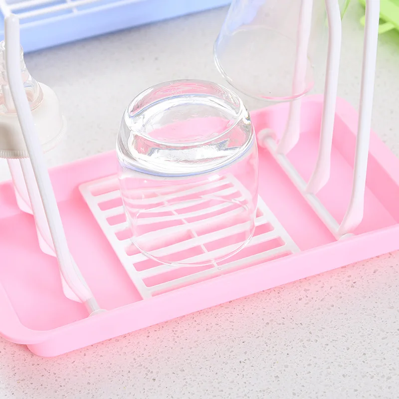 Bottle Dry Rack Baby Bottle Drain Drying Racks Blue Pink Baby Bottle Cleaning Dryer Drainer Drying Rack Feeding Cup Holder